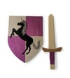 Unicorn Wooden Sword & Shield Set