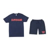 GLOVESGANG VINTAGE T-SHIRT & SHORT SET (BLUE)