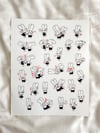 Funny Bunny Love Sticker Sheet