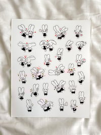 Image 1 of Funny Bunny Love Sticker Sheet