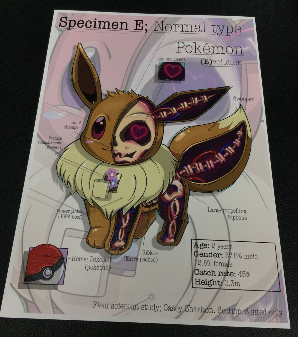 Eevee Giant Pokemon Card Print 