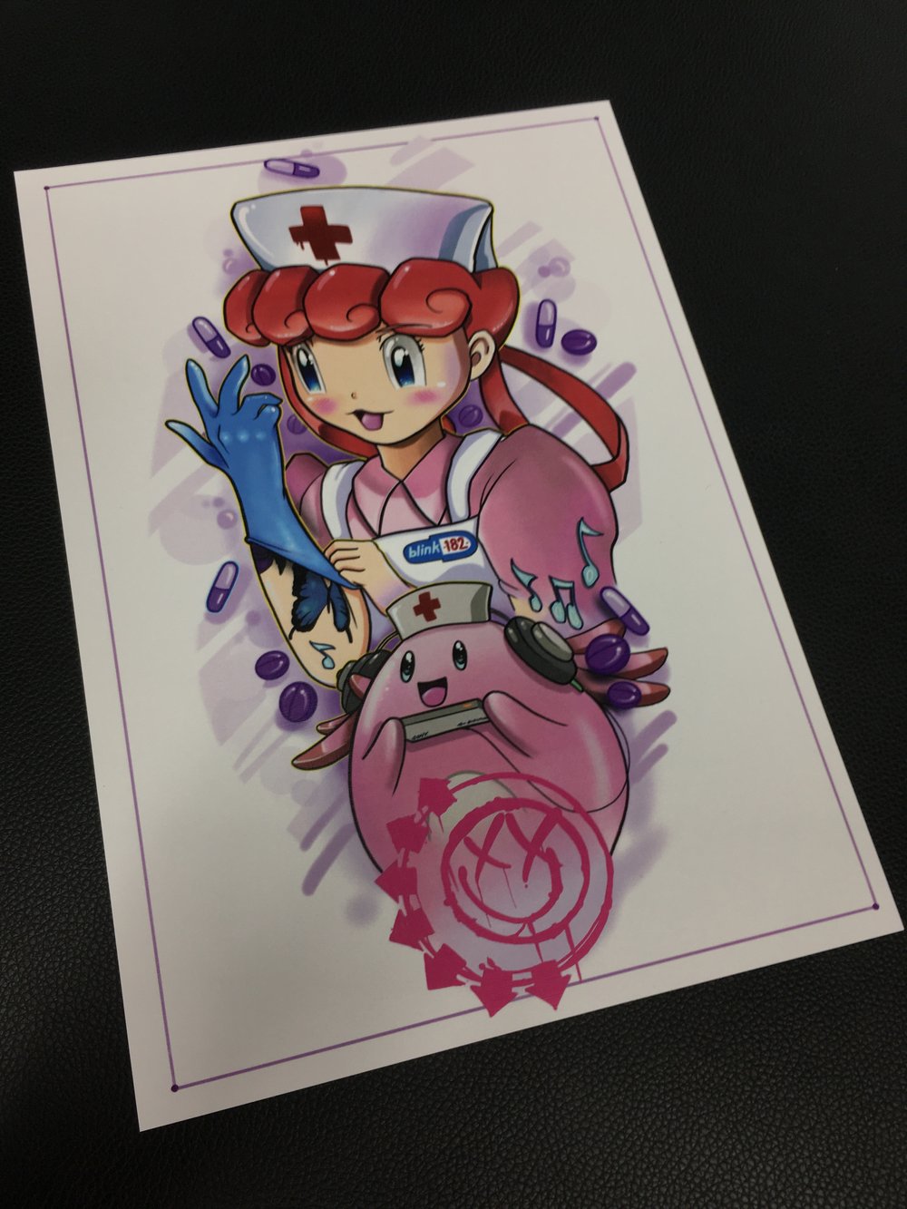 Nurse Joy x Blink 182 A4 archival linen Print 