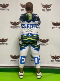 Image 3 of BossFitted Neon Green and Blue Capri Leggings