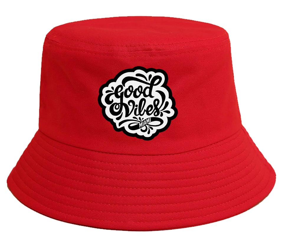 Image of Good Vibes Miami – Bucket Hat (Red/Black)