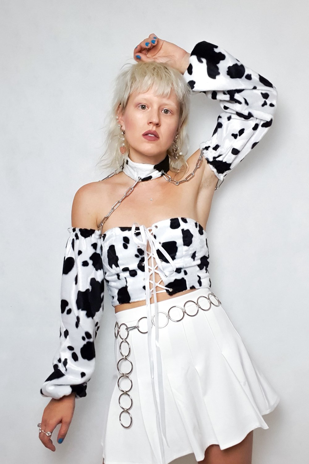 Image of Cow chain sleeve top 