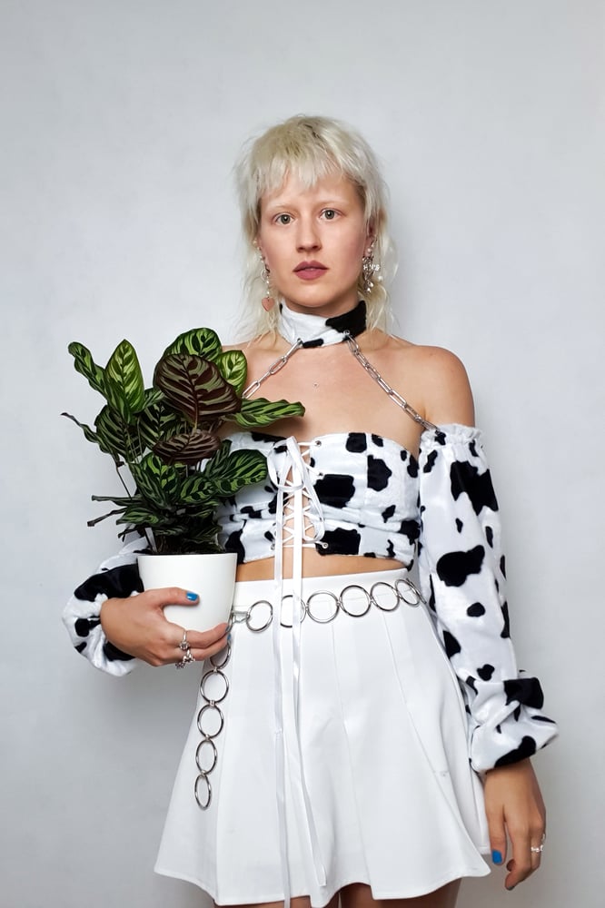 Image of Cow chain sleeve top 