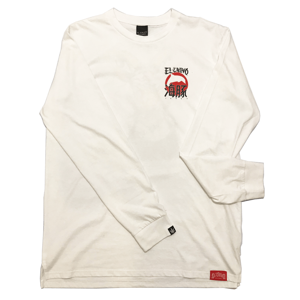 DOLPHIN JONES X EL CHIVO APPAREL LONG SLEEVE TEE (WHITE).