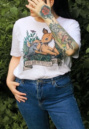 Image of My Deer Organic T-Shirt ~ Full Colour White