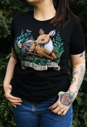 Image of My Deer Organic T-Shirt ~ Full Colour Black