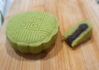 Snowskin mooncake with red bean paste