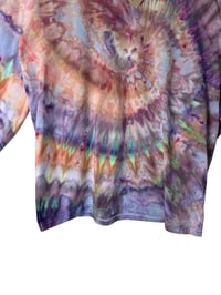 Image 7 of S Unisex Adult Soft Long Sleeve Tee in Ammonite Spiral Ice Dye