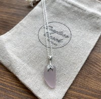 Image 1 of RARE LAVENDER SEAGLASS w/a MERMAID BAIL ON A SILVER CHAIN