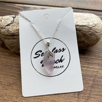 Image 2 of RARE LAVENDER SEAGLASS w/a MERMAID BAIL ON A SILVER CHAIN