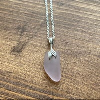 Image 3 of RARE LAVENDER SEAGLASS w/a MERMAID BAIL ON A SILVER CHAIN
