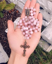 5 Decade Gemstone Rosary Pink
