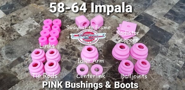 Image of 1958-1964 IMPALA PINK  BUSHINGS & BOOTS