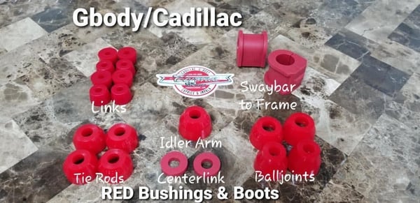Image of GBODY / CADILLAC BRIGHT RED  BUSHING & BOOTS SELECT IN DROP DOWN