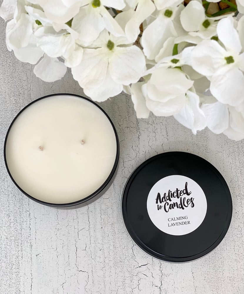 Image of Luxury Soy Candle Travel Tin 12oz - Various Scents