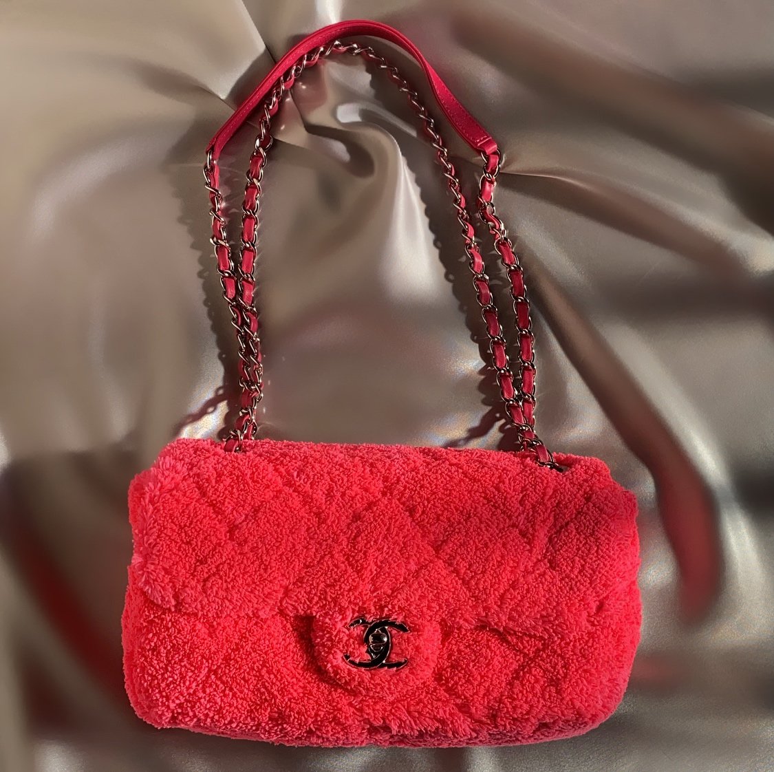Pink shearling chanel bag 2025
