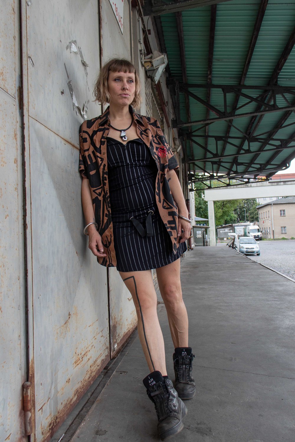 Image of TUBE DRESS BLACK LINE