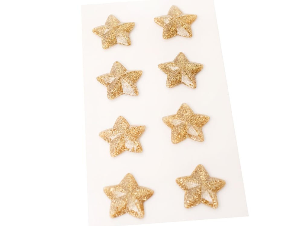 Image of Busy Sidewalks Resin Stars with Gold Glitter 