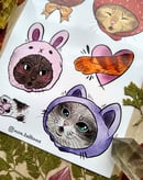 Image 3 of Cats vinyl sticker sheet A5