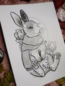 Image 2 of Cosy rabbit A6 postcard/print