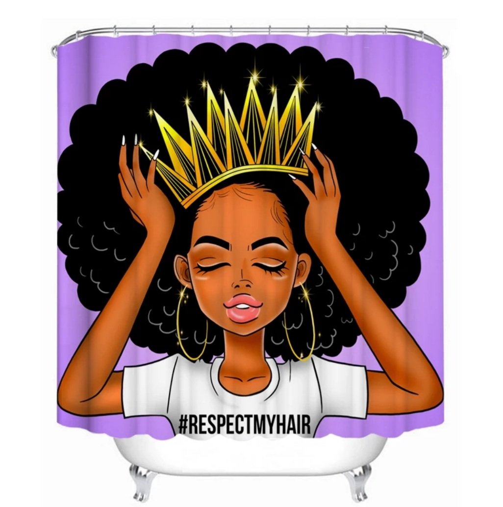 Image of RESPECT MY HAIR SHOWER CURTAIN 