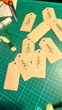 recycled hand-stitched gift tag