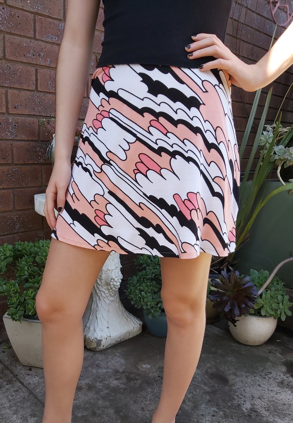 Image of KAT Skirt - peach clouds