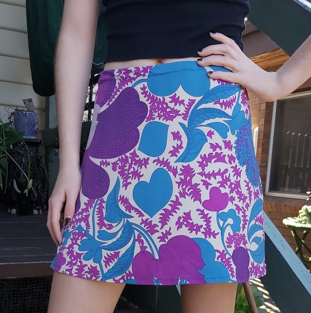 Image of Blue/lilac floral Kat skirt
