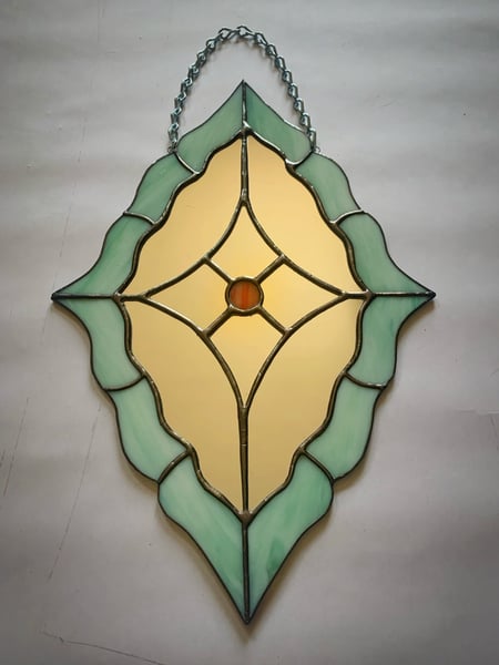 Image of teal & coral mirror