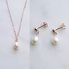 Rose Gold Filled Necklace and Earrings with Pearls