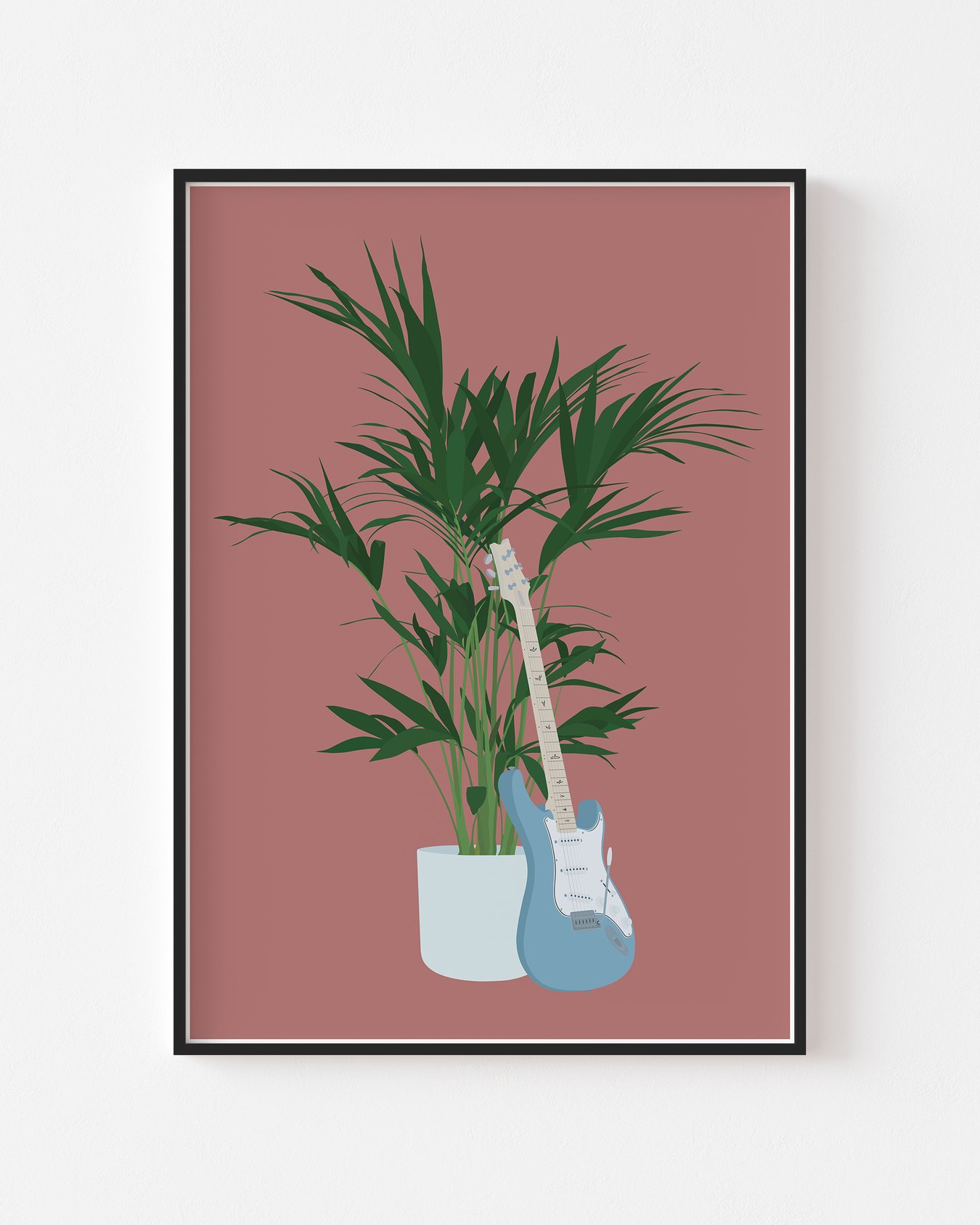 Image of Electric Guitar Houseplant Print