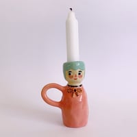 Image 1 of Candle Stick Holder - Lady in Pink