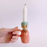 Image 2 of Candle Stick Holder - Lady in Pink