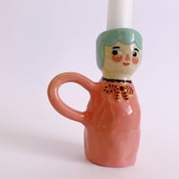 Image 4 of Candle Stick Holder - Lady in Pink