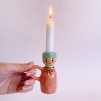 Image 3 of Candle Stick Holder - Lady in Pink