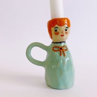 Image 2 of Candle Stick Holder- Lady In Blue
