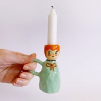 Image 3 of Candle Stick Holder- Lady In Blue