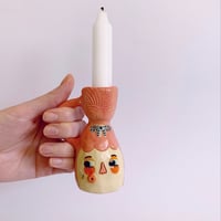 Image 1 of Candle Stick Holder - Pink Hair 