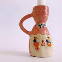 Image 2 of Candle Stick Holder - Pink Hair 