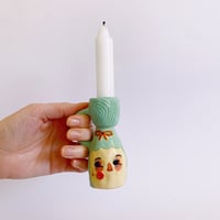 Image 1 of Candle Stick Holder - Blue Hair