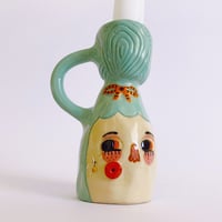 Image 3 of Candle Stick Holder - Blue Hair