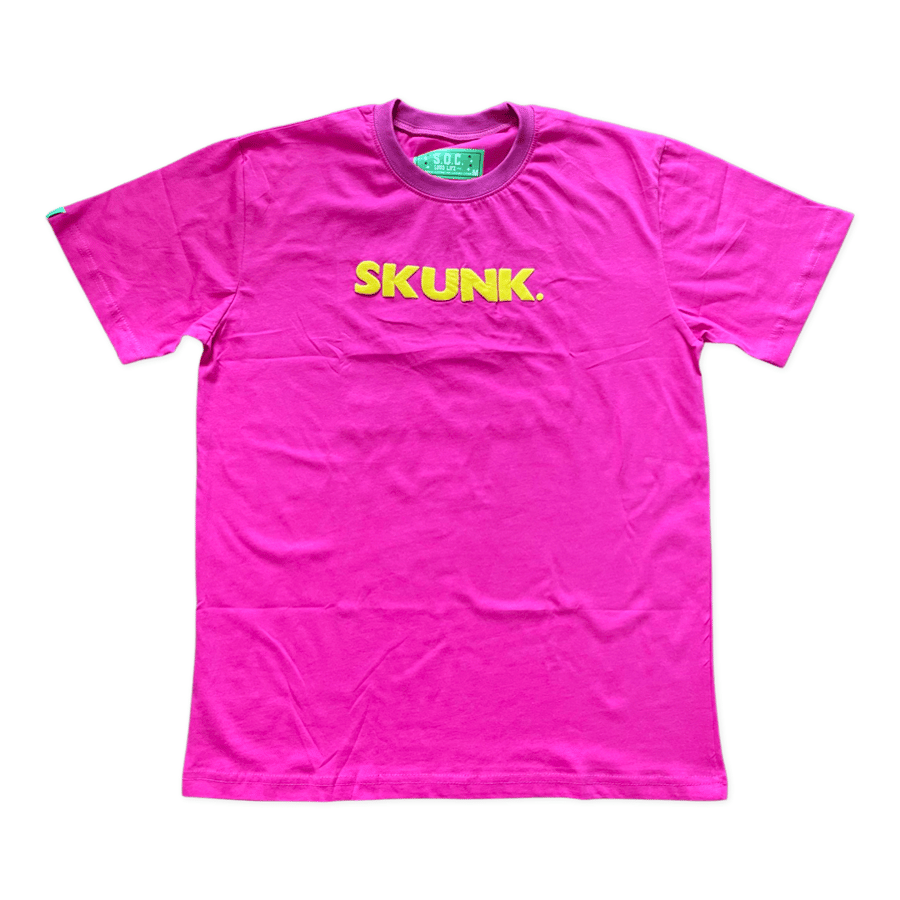 Image of Skunk the world tour tee (Pink/yellow)