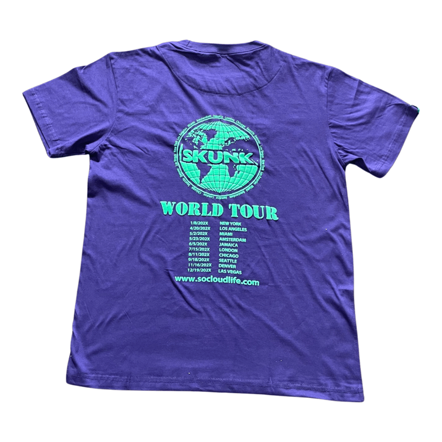 Image of Skunk the world tour tee (Purple/slime)