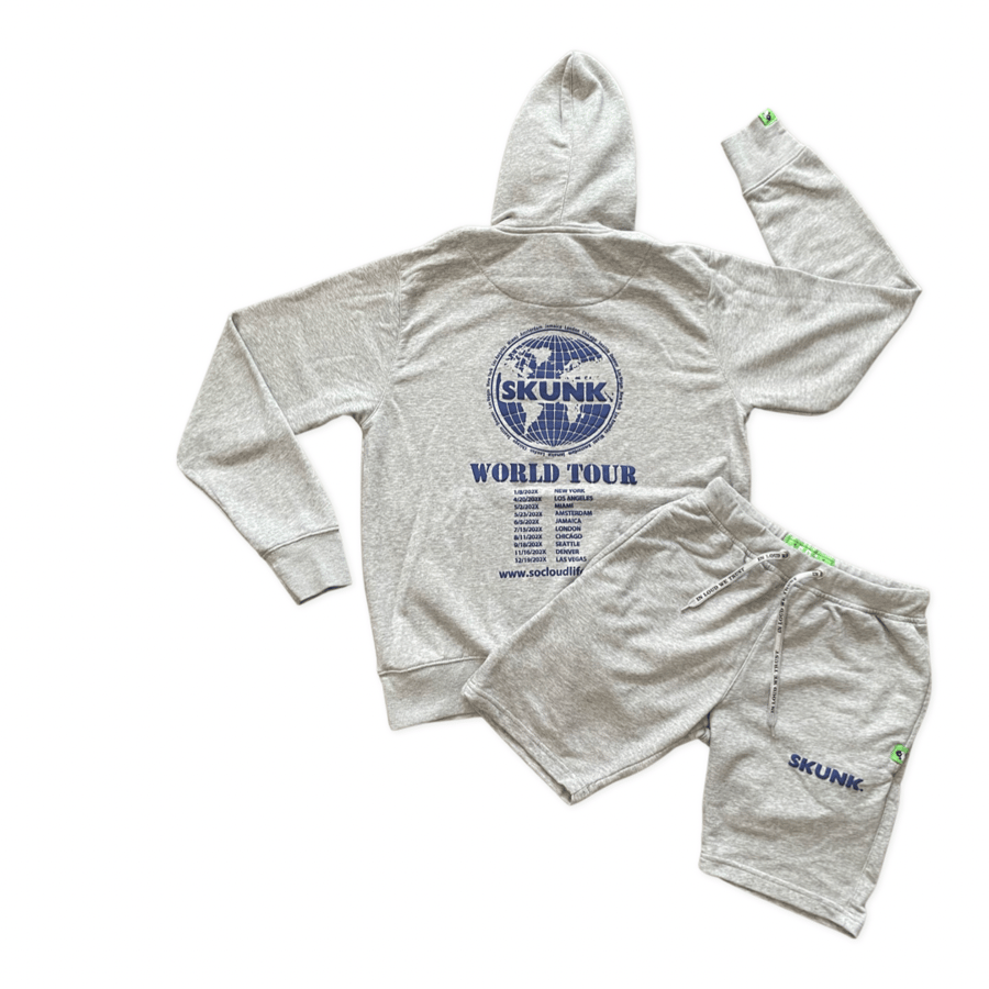 Image of Skunk the world tour hoodie (grey/navy)