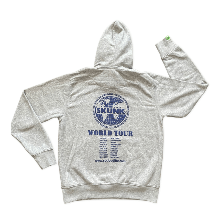 Image of Skunk the world tour hoodie (grey/navy)