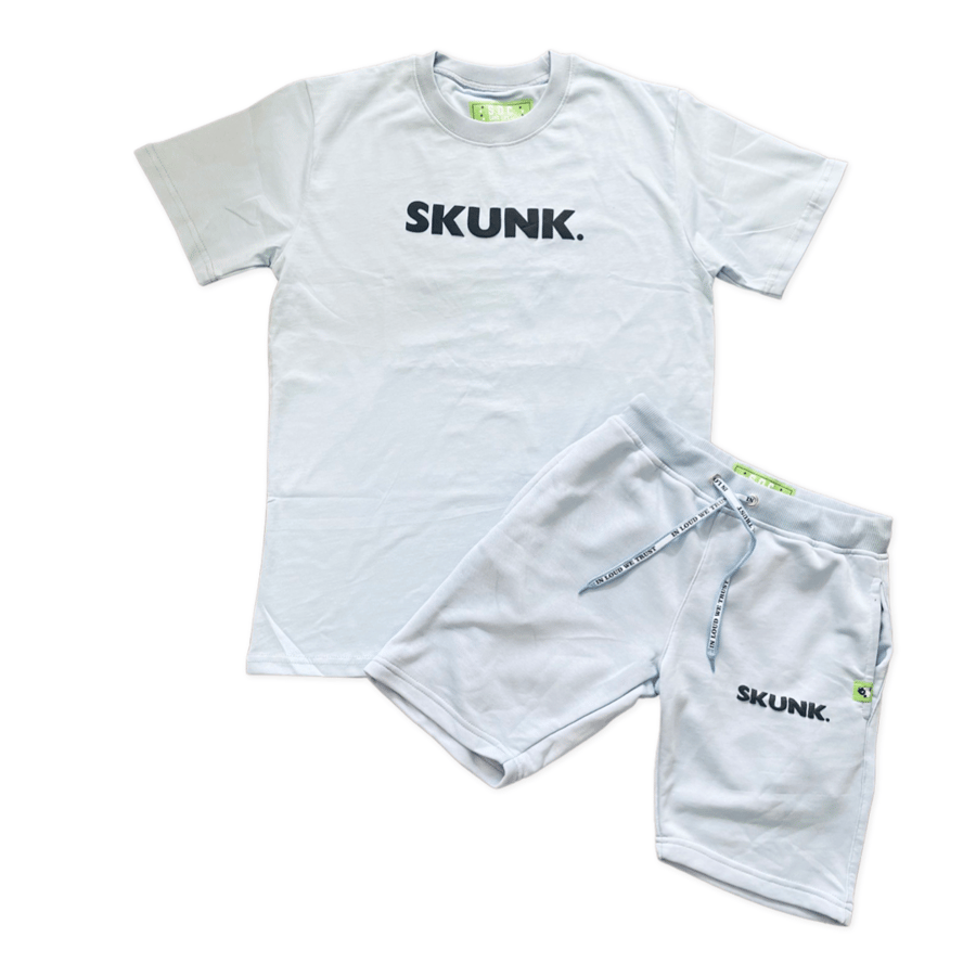 Image of Skunk. French terry shorts (powder blue/black)