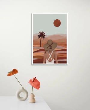 Image of Affiche Coucher de soleil dans le desert